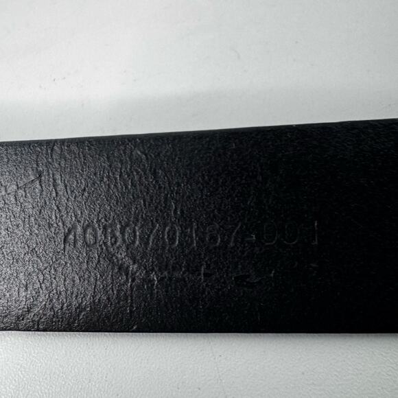 Vtg Polo Ralph Lauren Leather Belt Black Size 38 Silver Black - Picture 6 of 8